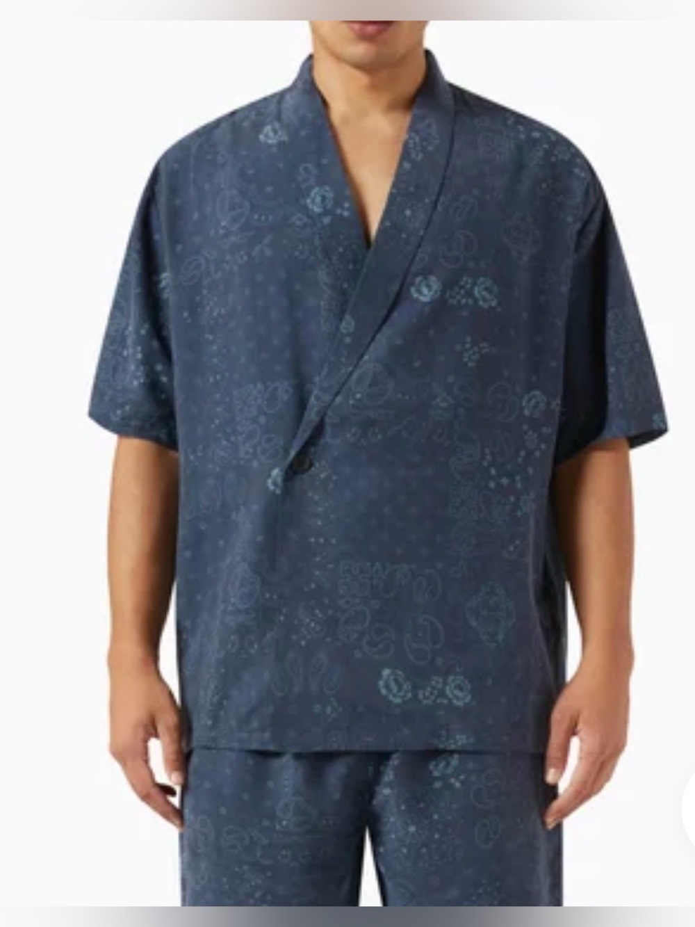 NWT Kith Thompson Crossover Shirt Paisley Nocturnal Blue Size XL
